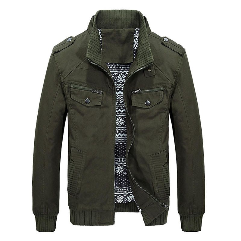 Chaqueta De Carga De Algodón Informal Estilo Militar De Otoño Invierno Para