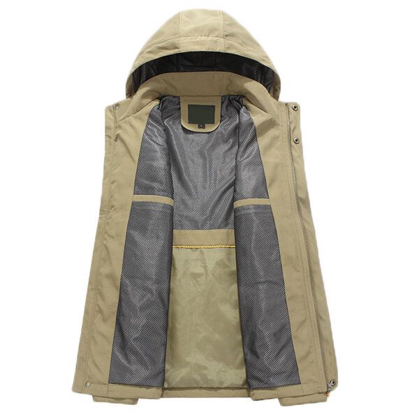 Chaqueta De Carga Con Capucha Desmontable Para Hombre De Secado Rápido Al Aire Libre