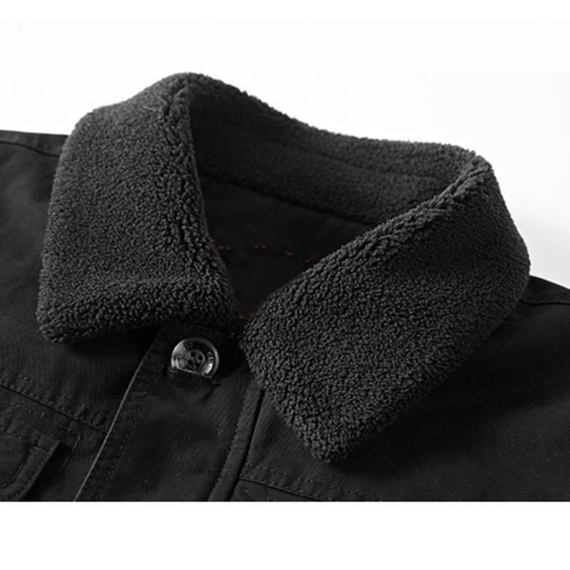 Chaqueta Casual 100% Algodón Con Múltiples Bolsillos Prácticos Para Hombre