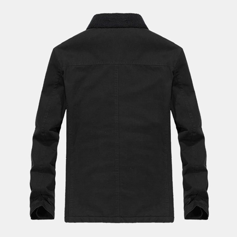 Chaqueta Casual 100% Algodón Con Múltiples Bolsillos Prácticos Para Hombre