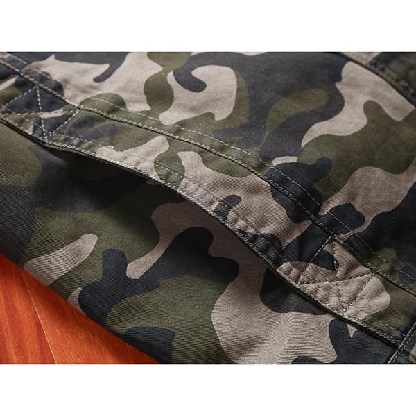 Chaqueta De Charretera Para Exteriores De Algodón Militar Con Estampado De Camuflaje Para Hombre