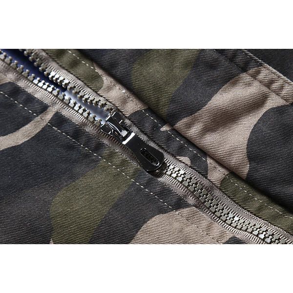 Chaqueta De Charretera Para Exteriores De Algodón Militar Con Estampado De Camuflaje Para Hombre