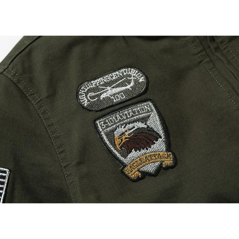 Chaqueta De Color Con Soporte De Charretera Militar Al Aire Libre Con Bordado Para Hombre