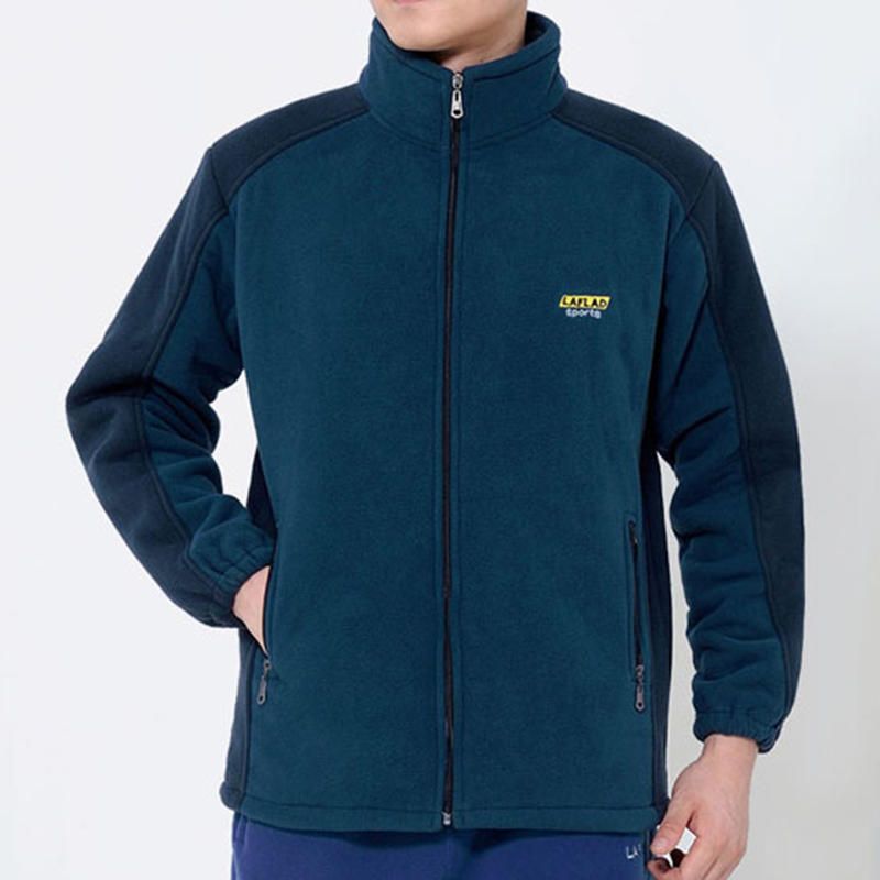 Chaqueta Con Bordado De Color En Contraste Para Exteriores De Forro Polar Para Hombre