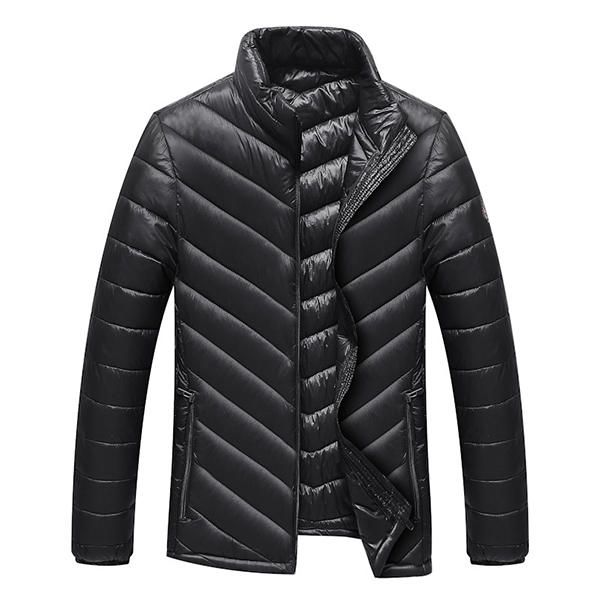 Chaqueta De Cuello Alto Informal De Moda Ajustada Y Ligera Para Hombre