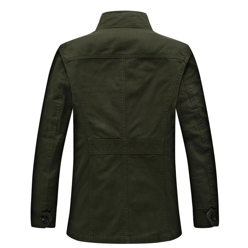 Chaqueta De Cuello Alto De Otoño Medio Largo De Algodón Para Hombre Al Aire Libre