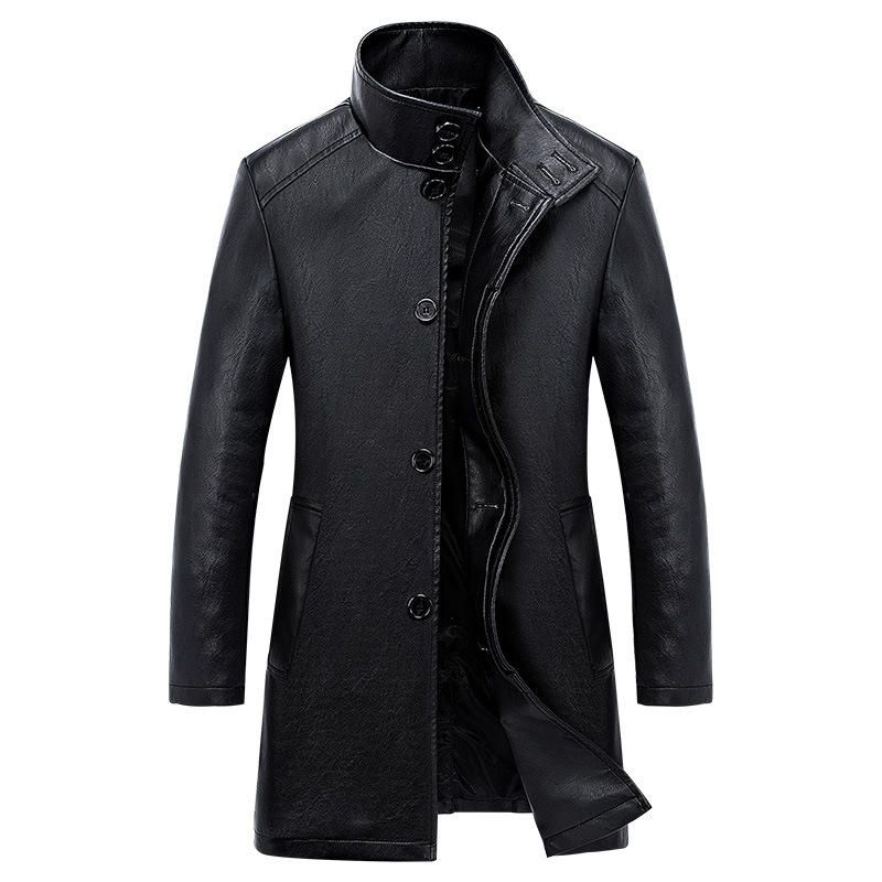 Chaqueta De Cuello Alto Para Hombre Informal De Mediana Duración Gruesa Cálida