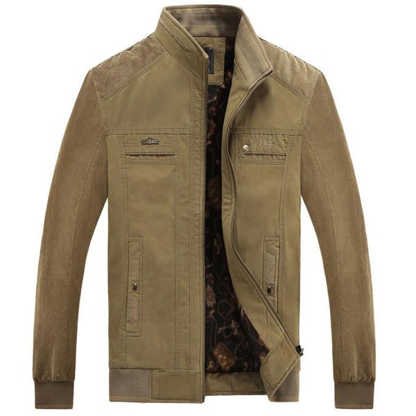 Chaqueta De Cuello Alto De Terciopelo Cálido Grueso De Invierno Para Hombre