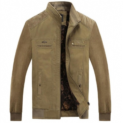 Chaqueta De Cuello Alto De Terciopelo Cálido Grueso De Invierno Para Hombre