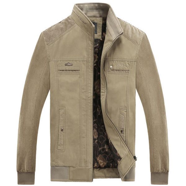 Chaqueta De Cuello Alto De Terciopelo Cálido Grueso De Invierno Para Hombre