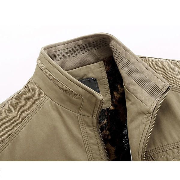 Chaqueta De Cuello Alto De Terciopelo Cálido Grueso De Invierno Para Hombre