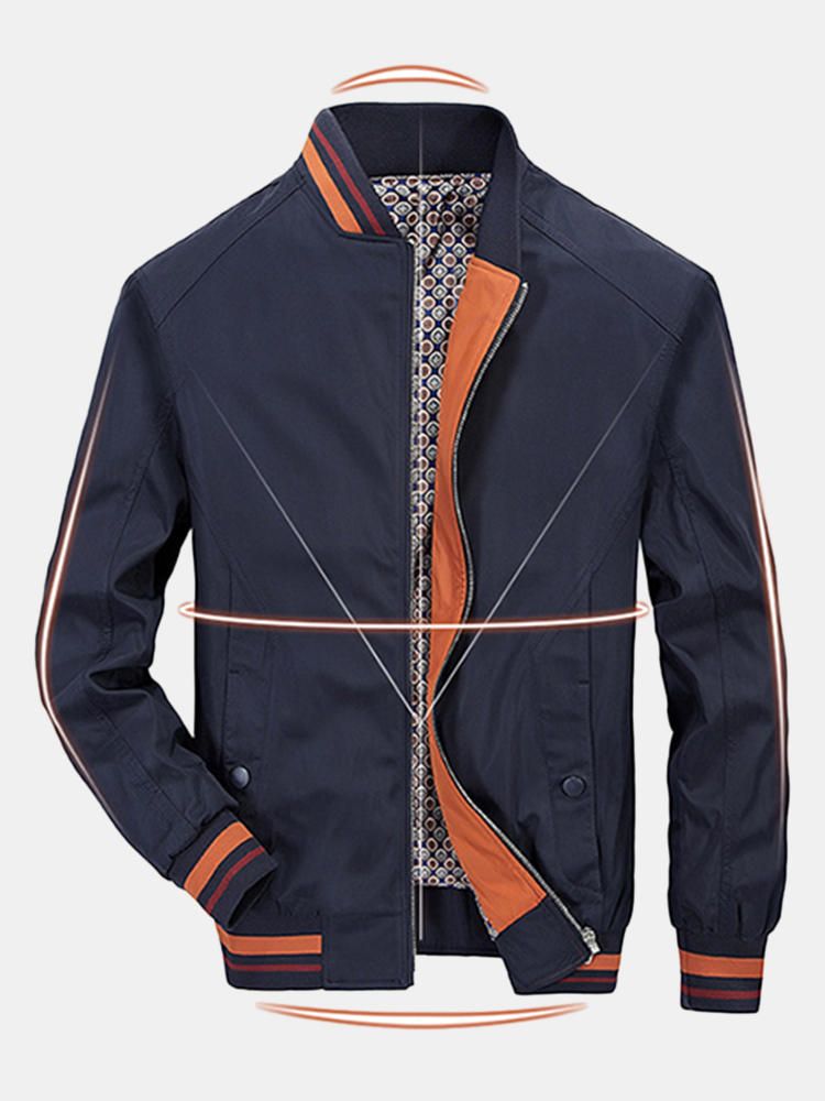 Chaqueta De Cuello De Béisbol De Primavera Y Otoño Ajustada Para Hombre Informal De Negocios Antiarrugas