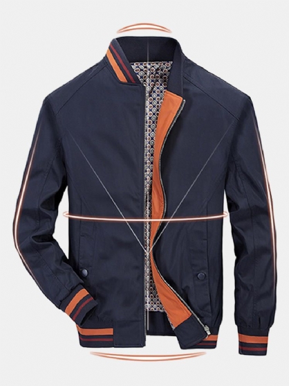 Chaqueta De Cuello De Béisbol De Primavera Y Otoño Ajustada Para Hombre Informal De Negocios Antiarrugas