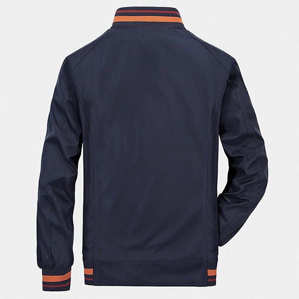 Chaqueta De Cuello De Béisbol De Primavera Y Otoño Ajustada Para Hombre Informal De Negocios Antiarrugas