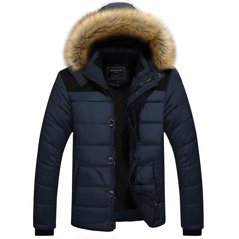 Chaqueta De Gran Tamaño De Empalme Desmontable Con Capucha De Invierno Gruesa Para Hombre