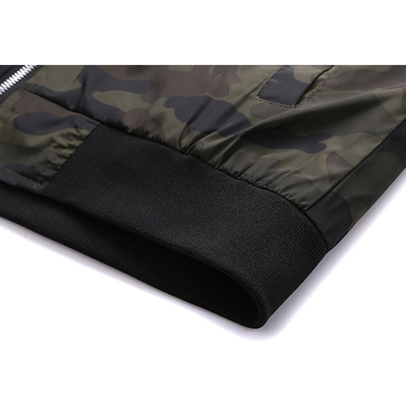 Chaqueta Informal De Camuflaje Militar Para Hombre De Talla Grande Con Bolsillo Con Cremallera En El Brazo