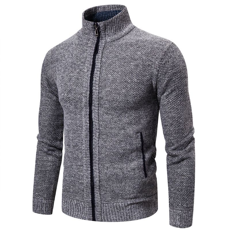 Chaqueta Informal Con Cuello Alto Y Cremallera De Moda Para Hombre