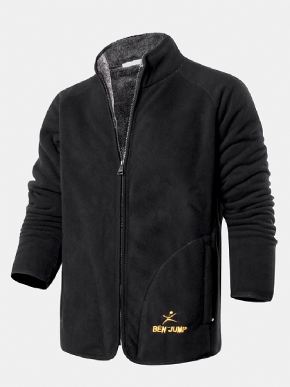 Chaqueta Informal Gruesa De Un Solo Pecho Con Cremallera Y Cuello Alto De Invierno Para Hombre