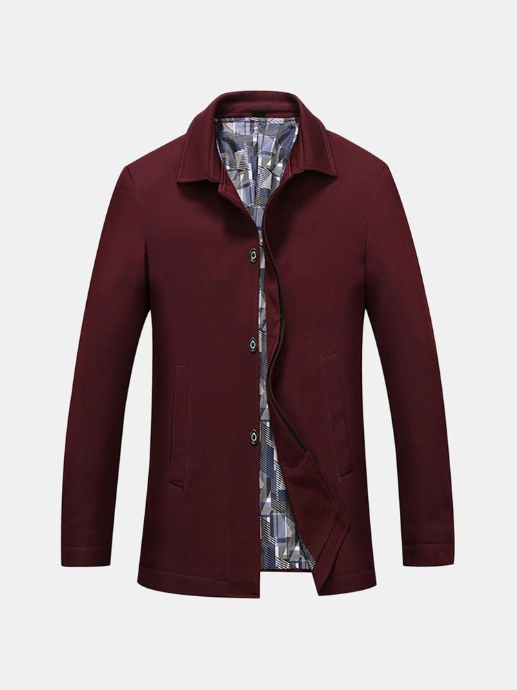 Chaqueta Informal De Negocios De Color Sólido De Gran Tamaño Para Hombre