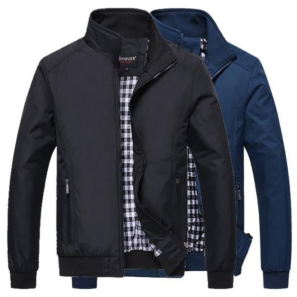 Chaqueta Informal De Solapa De Moda Con Cremallera De Talla Grande Para Hombre Abrigo Impermeable Para Deportes Al Aire Libre