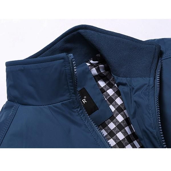 Chaqueta Informal De Solapa De Moda Con Cremallera De Talla Grande Para Hombre Abrigo Impermeable Para Deportes Al Aire Libre