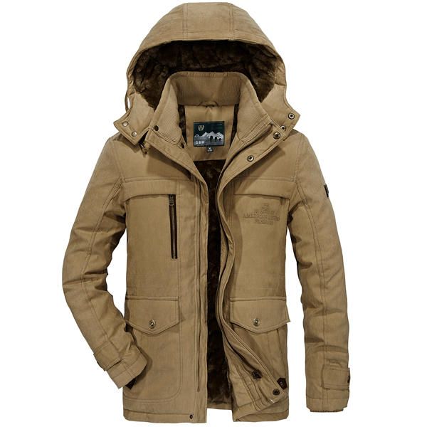 Chaqueta De Invierno Desmontable Con Capucha Gruesa Y Cálida De Gran Tamaño Para Hombre Abrigo De Trabajo De Invierno