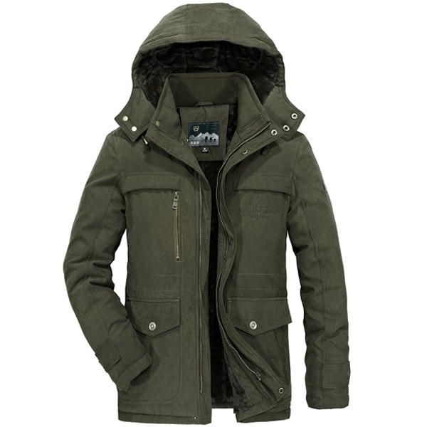 Chaqueta De Invierno Desmontable Con Capucha Gruesa Y Cálida De Gran Tamaño Para Hombre Abrigo De Trabajo De Invierno