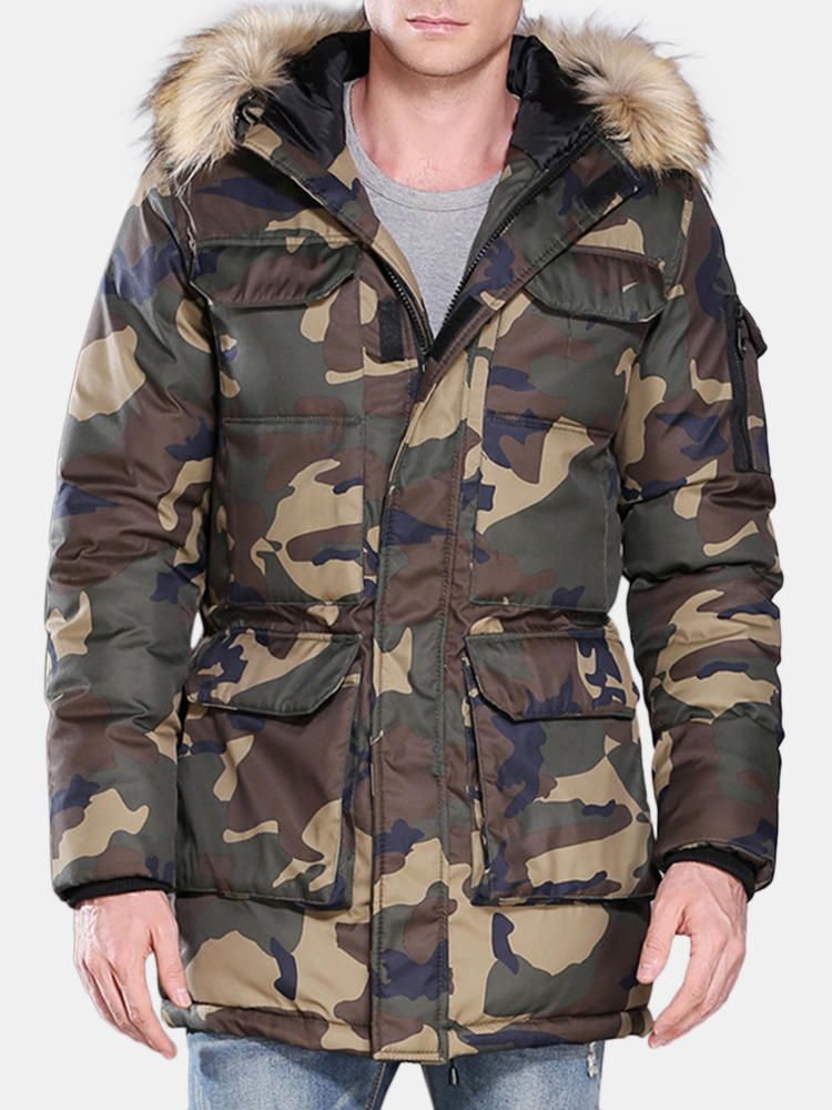 Chaqueta De Invierno Estilo Militar Acolchada De Algodón De Camuflaje Para Hombre