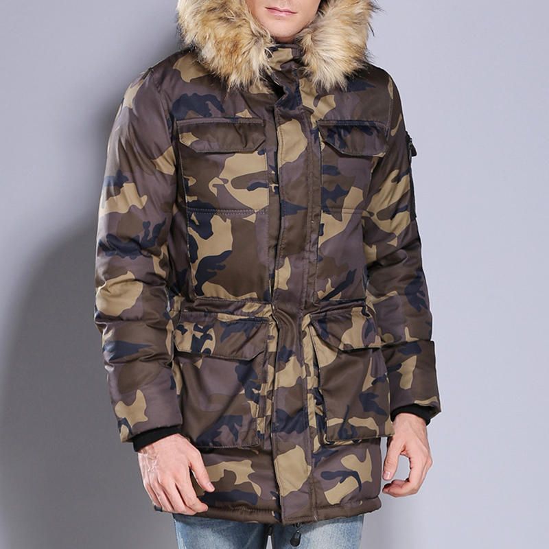 Chaqueta De Invierno Estilo Militar Acolchada De Algodón De Camuflaje Para Hombre