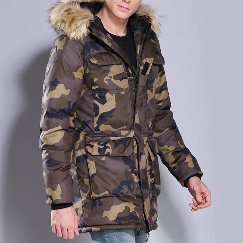 Chaqueta De Invierno Estilo Militar Acolchada De Algodón De Camuflaje Para Hombre