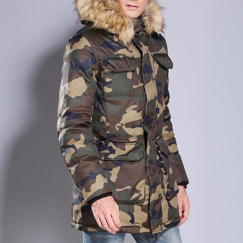 Chaqueta De Invierno Estilo Militar Acolchada De Algodón De Camuflaje Para Hombre