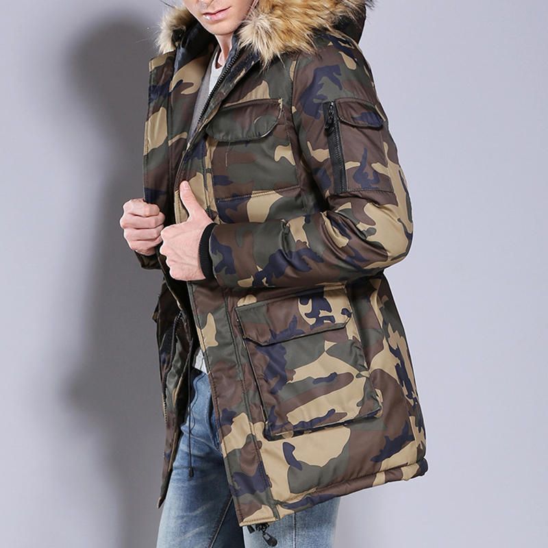 Chaqueta De Invierno Estilo Militar Acolchada De Algodón De Camuflaje Para Hombre