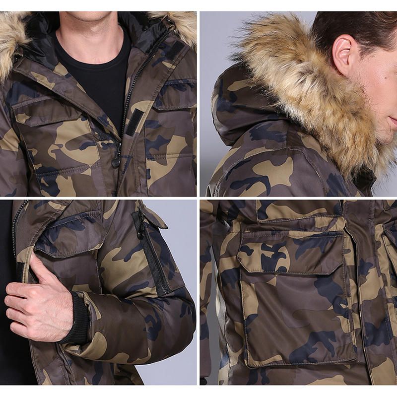 Chaqueta De Invierno Estilo Militar Acolchada De Algodón De Camuflaje Para Hombre