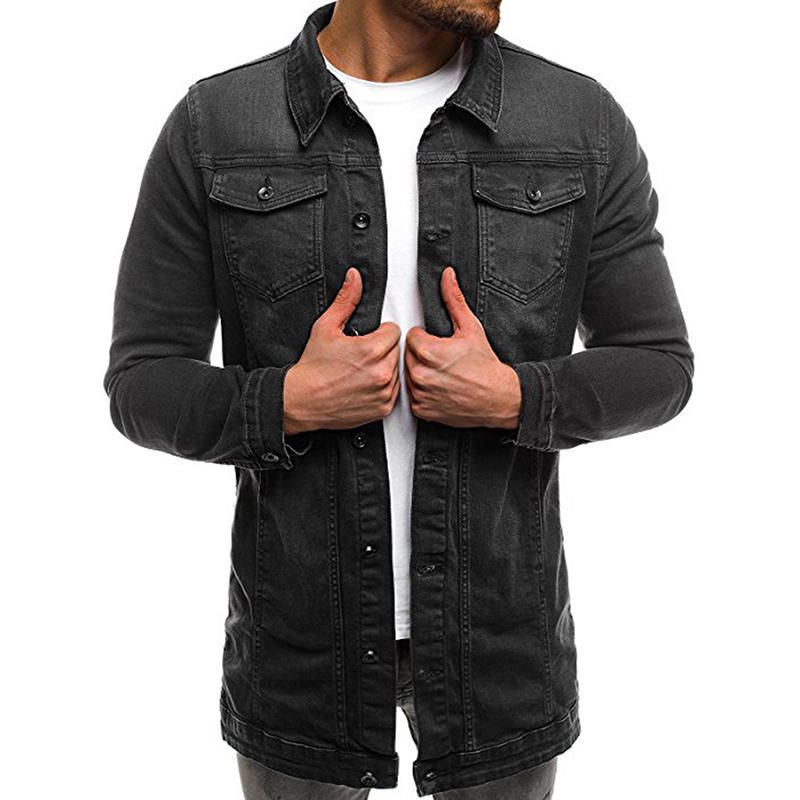 Chaqueta De Mezclilla Delgada Casual Con Múltiples Bolsillos Para Hombre