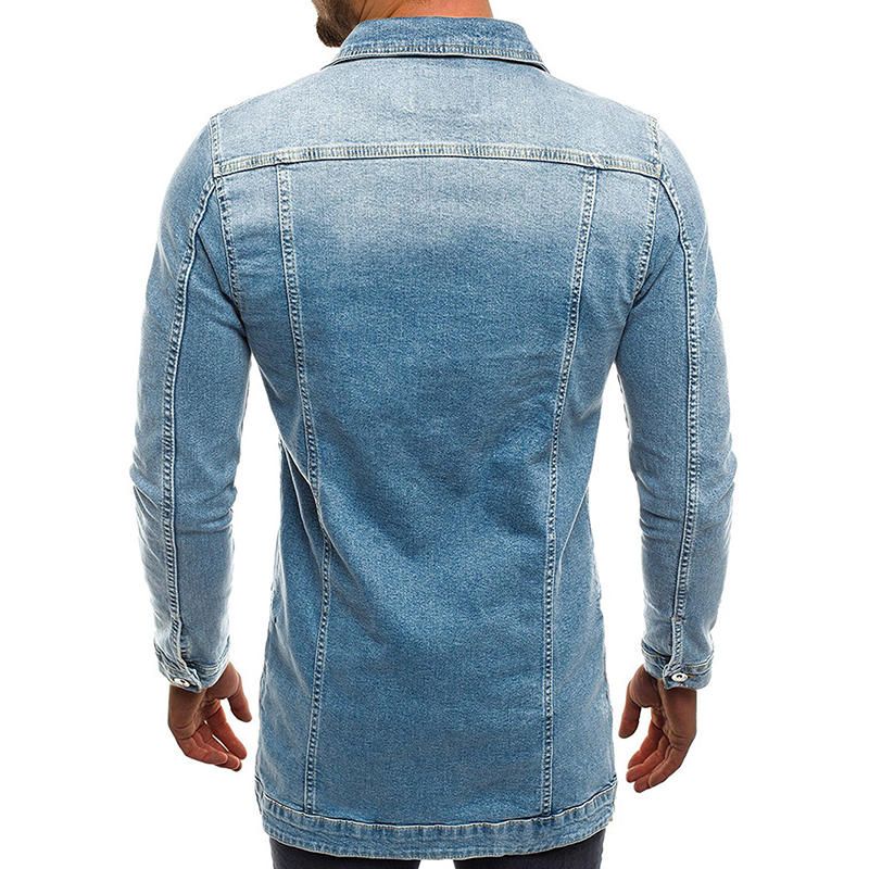 Chaqueta De Mezclilla Delgada Casual Con Múltiples Bolsillos Para Hombre