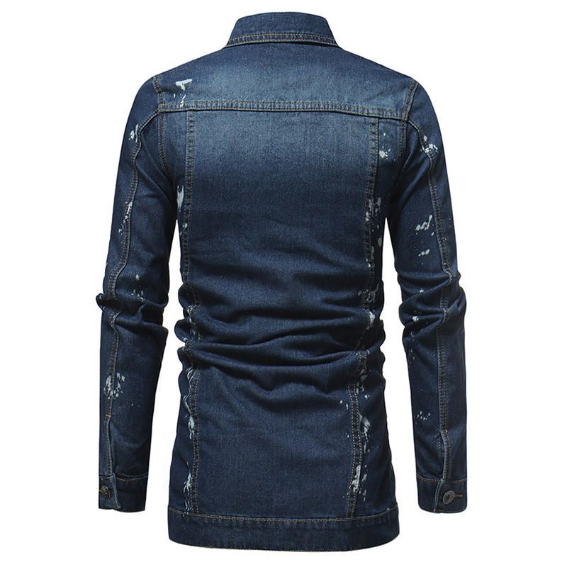 Chaqueta De Mezclilla Delgada Casual Con Múltiples Bolsillos Para Hombre