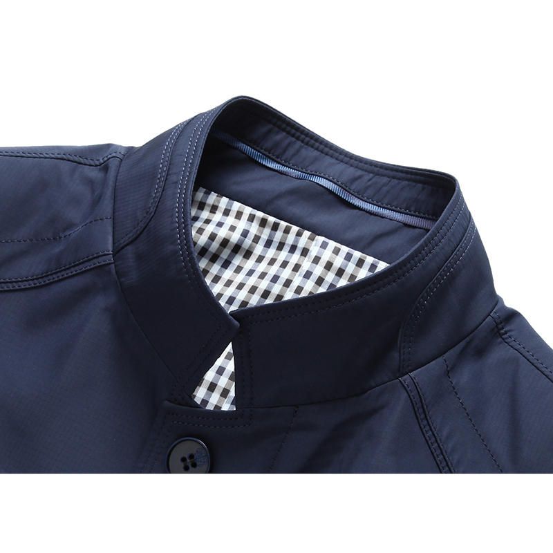 Chaqueta De Negocios De Cuello Alto Informal De Color Sólido Informal De Moda De Otoño Para Hombre