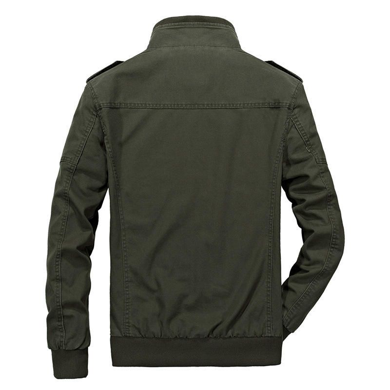 Chaqueta De Otoño De Algodón Con Charretera De Estilo Militar De Talla Grande