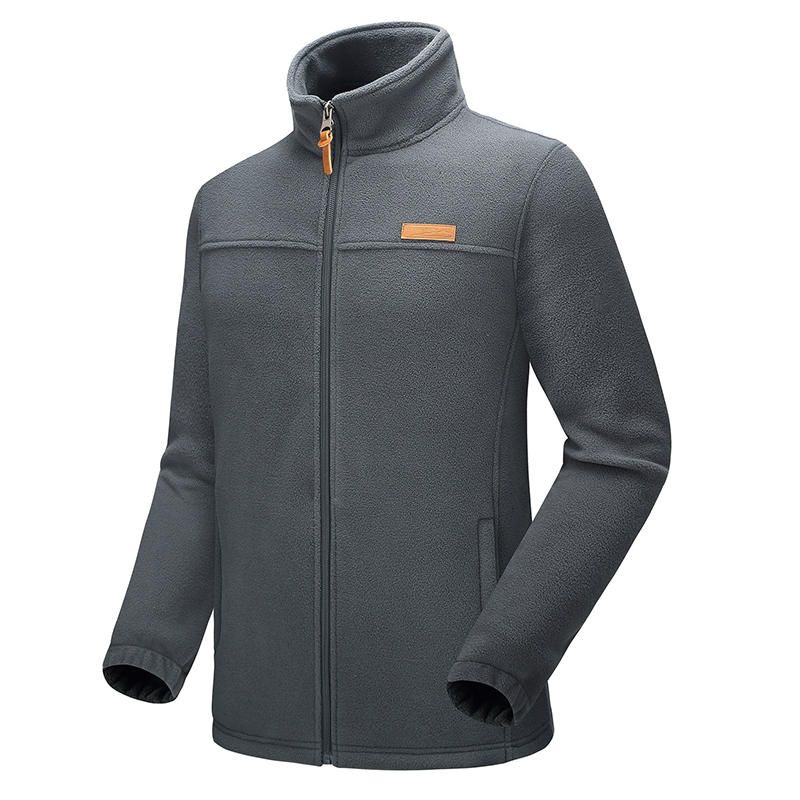 Chaqueta Para Exteriores Con Cuello Alto A Prueba De Viento Y Forro Polar Para Hombre