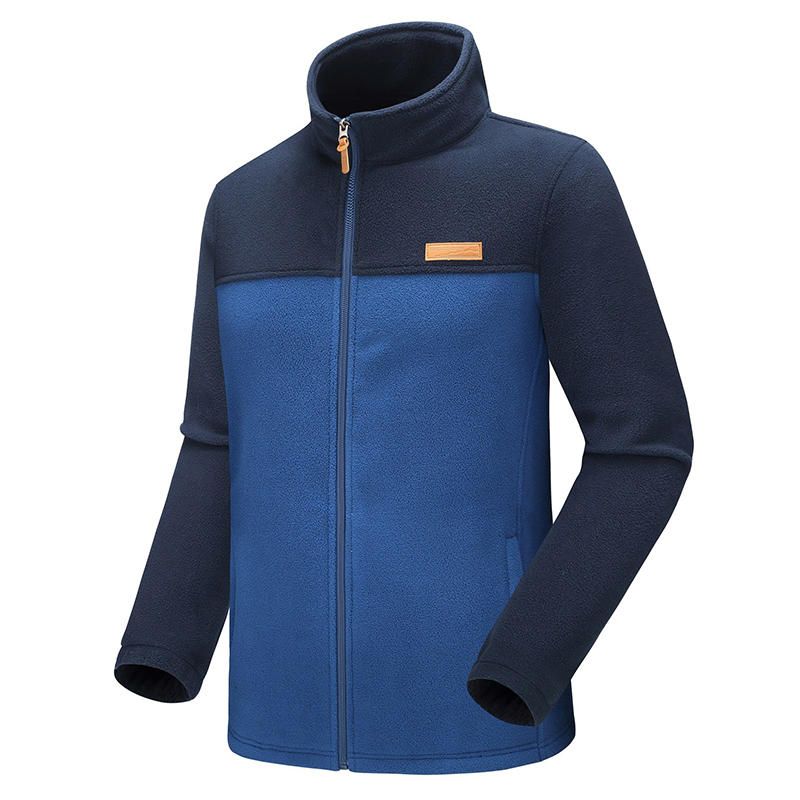 Chaqueta Para Exteriores Con Cuello Alto A Prueba De Viento Y Forro Polar Para Hombre