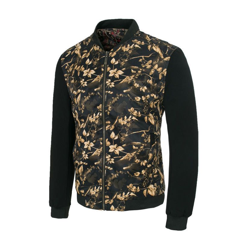 Chaqueta De Primavera Con Cuello Alto Y Cremallera Para Hombre