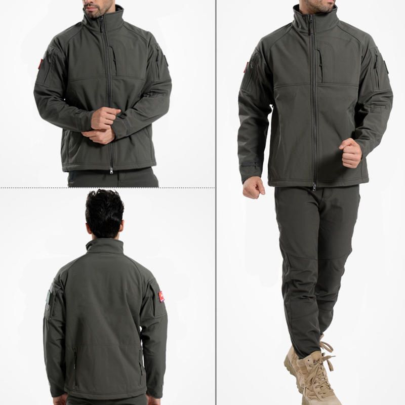 Chaqueta Softshell De Forro Polar Repelente Al Agua Para Hombre Al Aire Libre