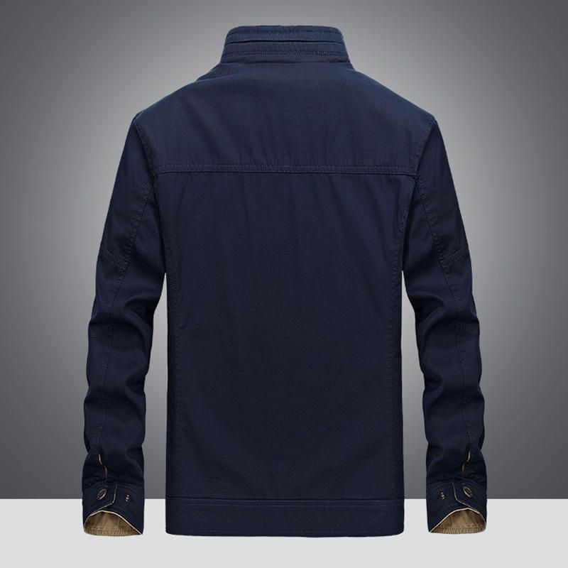 Chaqueta Suelta Cortavientos 100% Algodón De Dos Lados De Talla Grande Para Hombre