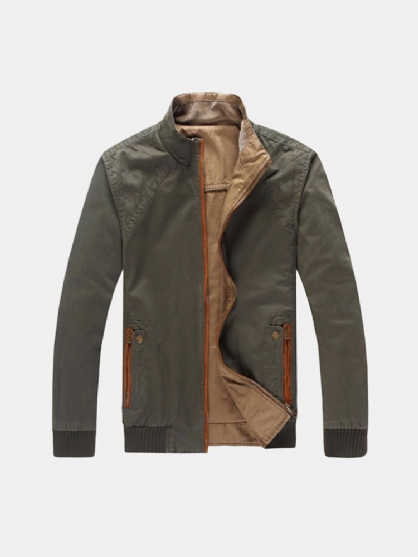 Chaqueta Utilitaria De Cuello Alto De Doble Uso Para Exteriores Para Hombre Abrigos De Algodón De Primavera Y Otoño De Gran Tamaño