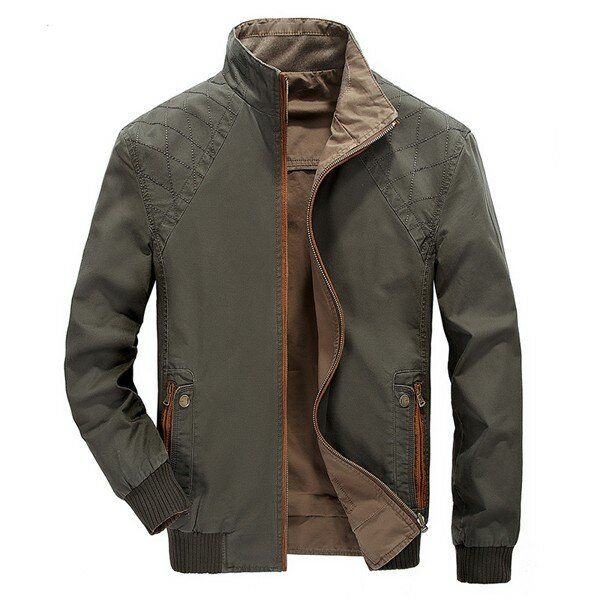 Chaqueta Utilitaria De Cuello Alto De Doble Uso Para Exteriores Para Hombre Abrigos De Algodón De Primavera Y Otoño De Gran Tamaño