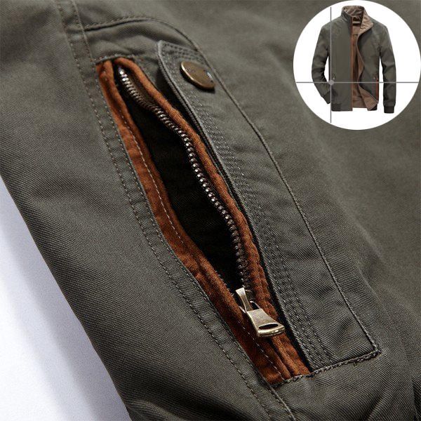 Chaqueta Utilitaria De Cuello Alto De Doble Uso Para Exteriores Para Hombre Abrigos De Algodón De Primavera Y Otoño De Gran Tamaño