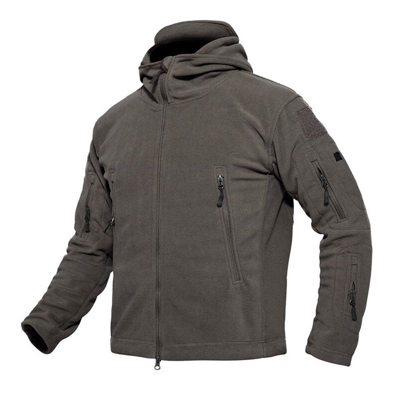 Chaqueta Verde Militar Táctica Militar Con Capucha Softshell Para Exteriores De Forro Polar Cálido Para Hombre