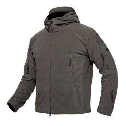 Chaqueta Verde Militar Táctica Militar Con Capucha Softshell Para Exteriores De Forro Polar Cálido Para Hombre