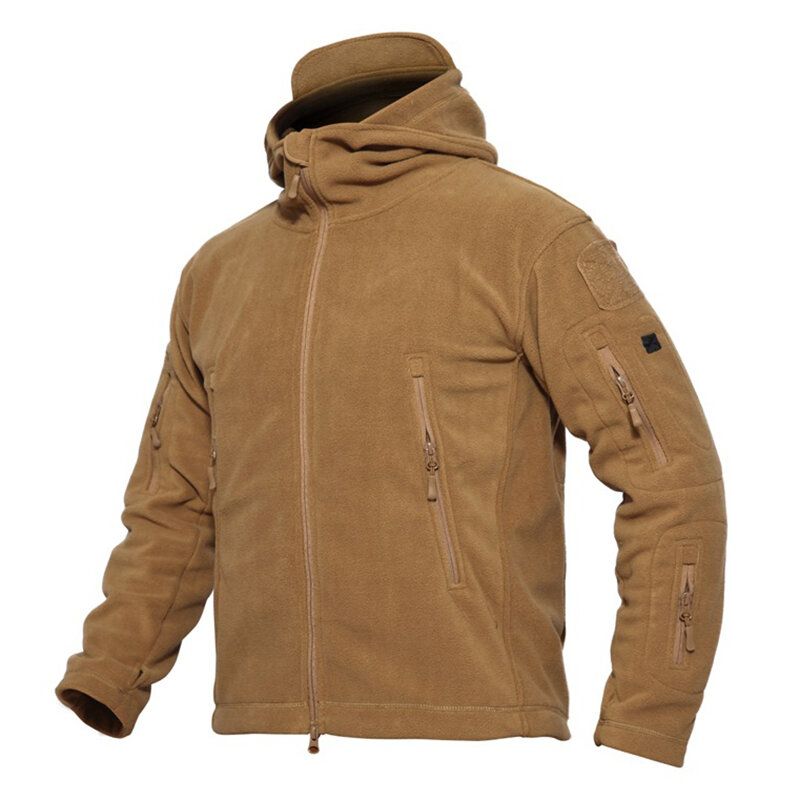 Chaqueta Verde Militar Táctica Militar Con Capucha Softshell Para Exteriores De Forro Polar Cálido Para Hombre