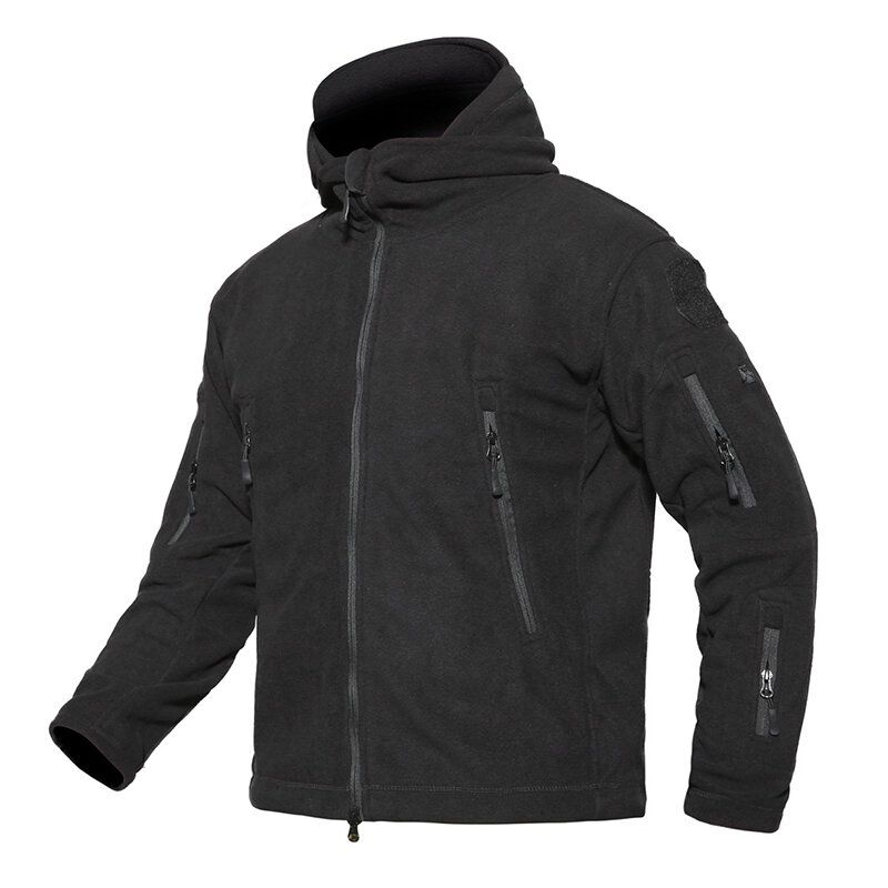 Chaqueta Verde Militar Táctica Militar Con Capucha Softshell Para Exteriores De Forro Polar Cálido Para Hombre